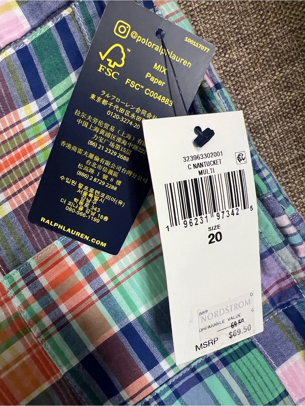 Polo by Ralph Lauren Multicolor Plaid Cotton Men’s Shorts